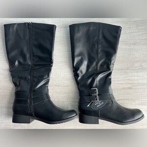 Style & Co Women's Maliaa Buckled Wide Calf Riding Boots Size 8